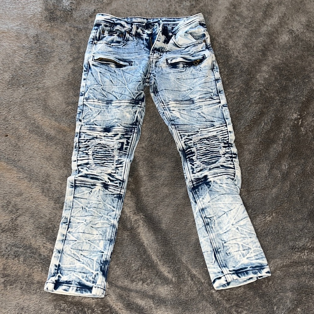 Brooklyns Best - stretch denim skinnies - boys 10 - faded denim.